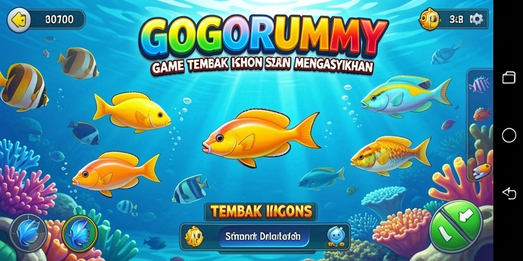 Tampilan gameplay GOGORUMMY yang seru dan menantang dalam Tembak Ikan.