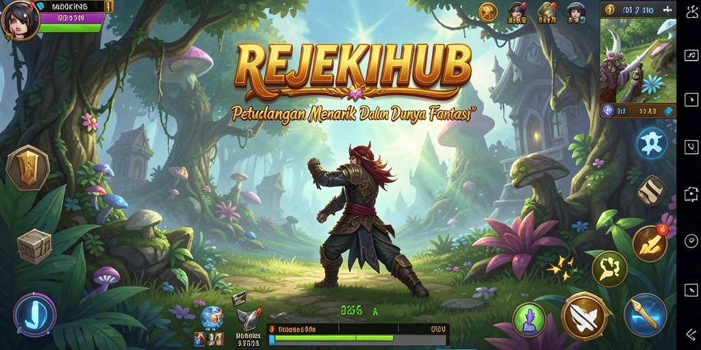 Screenshot gameplay menunjukkan aksi seru di dunia petualangan REJEKIHUB.