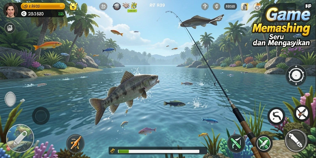 Tangkapan ikan besar dalam tampilan gameplay RR89 yang seru.