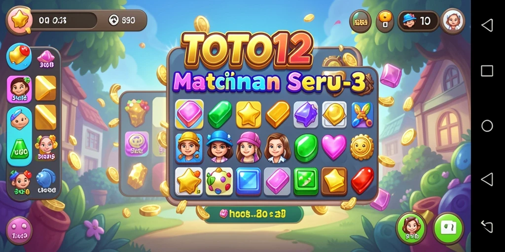 Screenshot gameplay TOTO12 menampilkan momen mencocokkan elemen serupa.