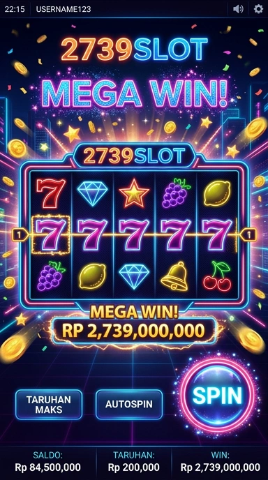 Tampilan antarmuka aplikasi 2739slot yang menarik dan mudah digunakan.